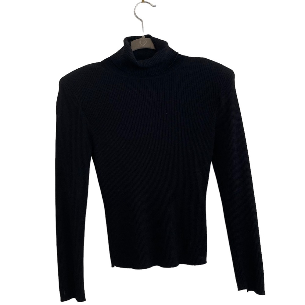 ALC Black Ribbed Turtleneck
